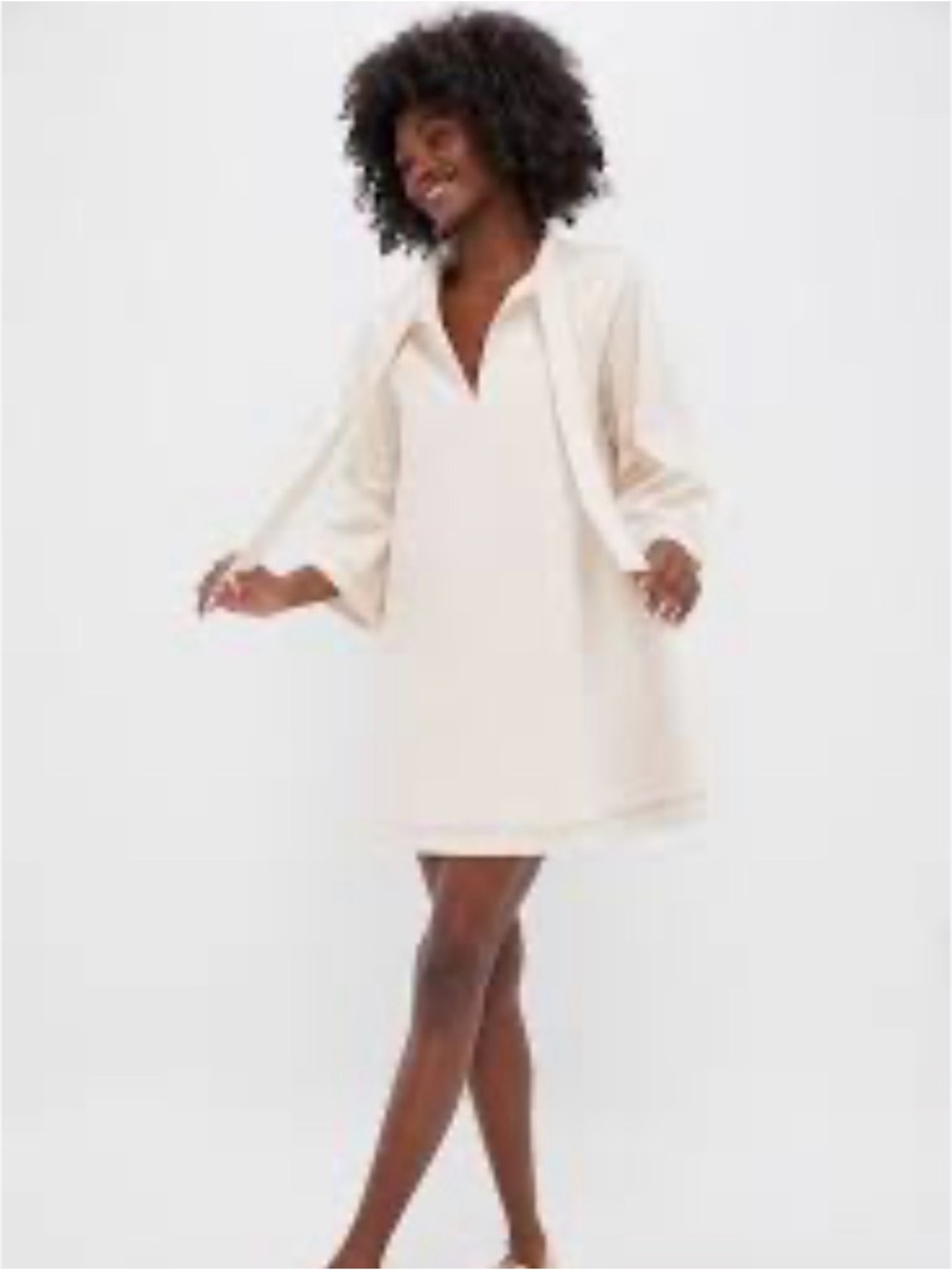 POMANDER Place Ecru Denim Marsella Dress